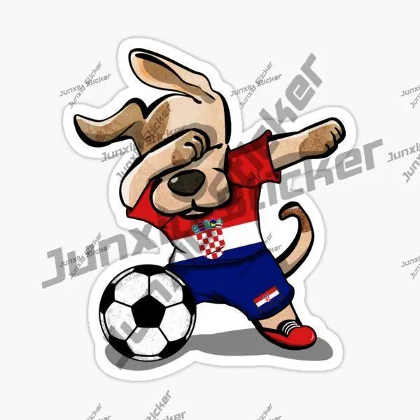 

Funny Dabbing Dog Decals Croatia Soccer Jersey Croatian Football Team Sticker PVC Boat Accessories Style for Car Stickers Design