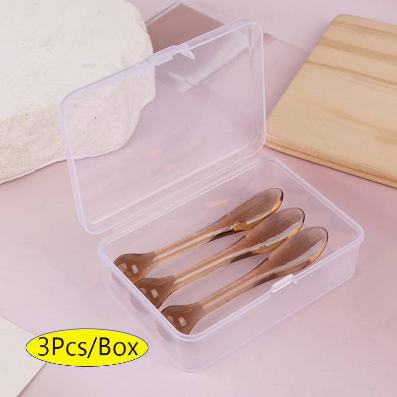 1/3pcs Acrylic Cosmetic Spatulas Scoop With Box Face Cream Mask Mud Mixing Spoon Beauty Tools Absorb Roller Facial Applicator