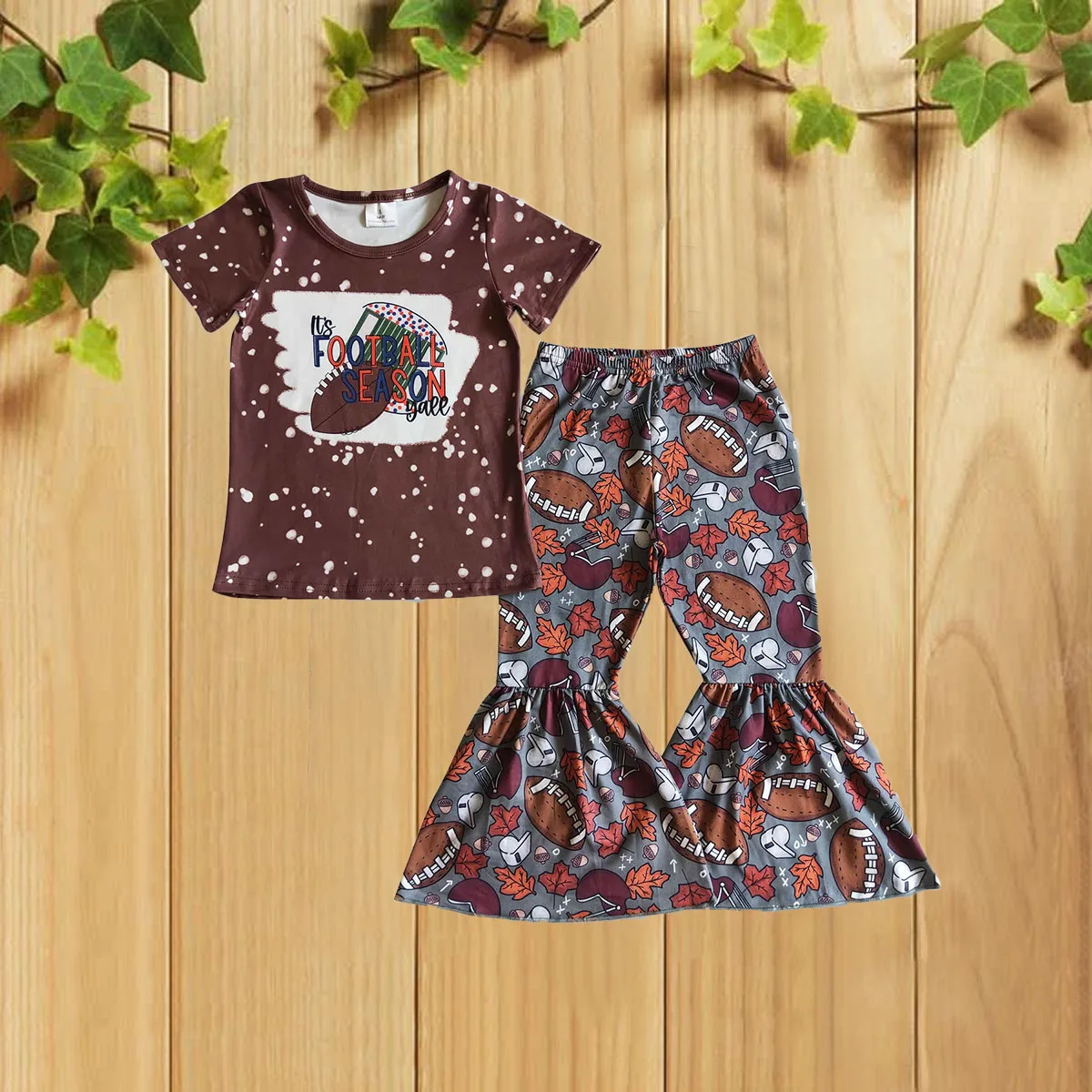 

10.17 Girls Football Rugby Short Sleeve Long Pants Fashion Premium Set Kids Sports Uniform Casual Outfit for Girls