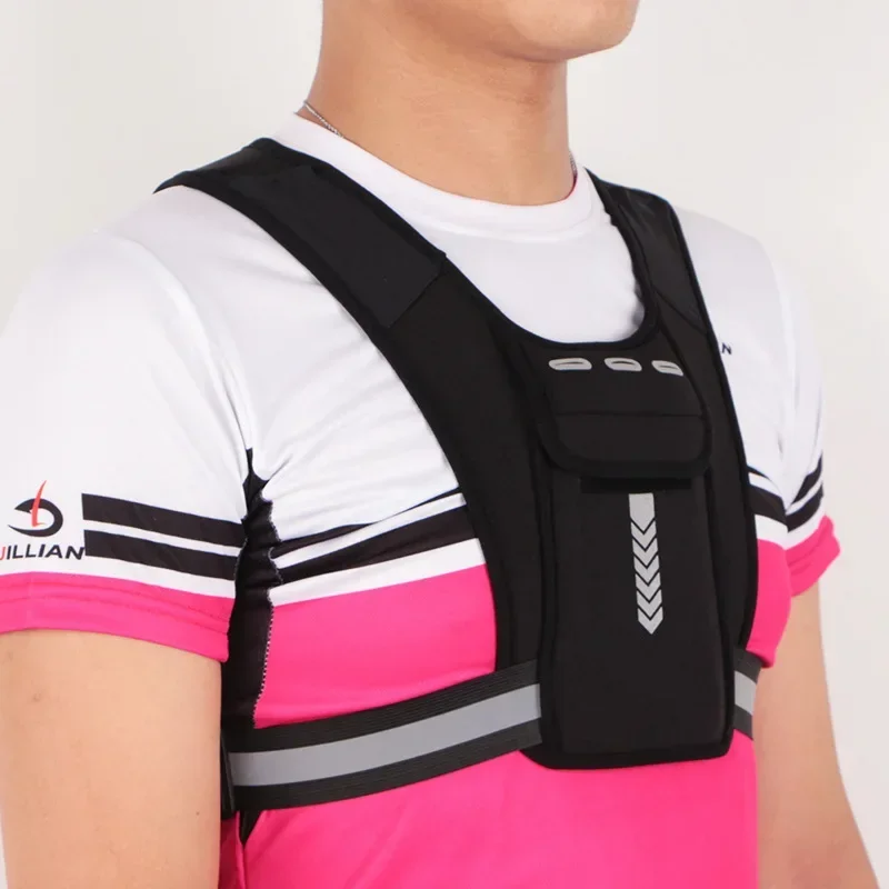 Sac à dos de course réglable pour hommes et femmes, poche de poitrine, sac de rangement pour téléphone portable, ceinture de fitness, sports de nuit