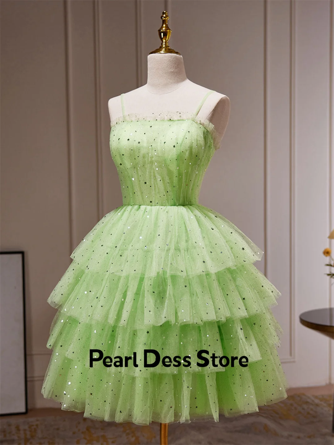 

2024 Green A-line Sheep Short Ball Dress, Green Homecoming Dress