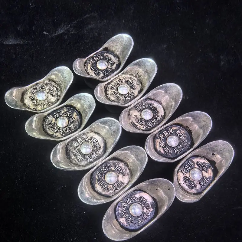 Dongchang-made 0.05kg Yuanbao silver ingot ornament for attracting wealth and treasures