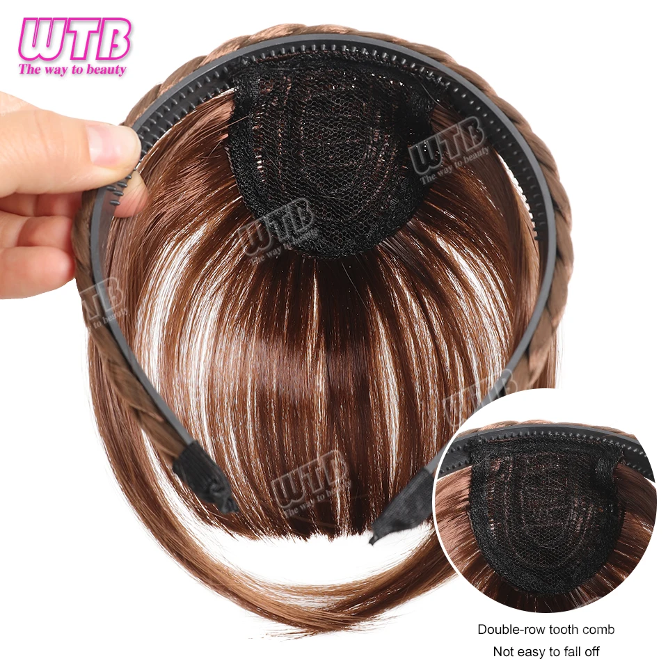 Wig Bangs Headband Synthetic Bangs Hair Extension Fake Fringe Natural Hair Hairpieces for Women Invisible Natural