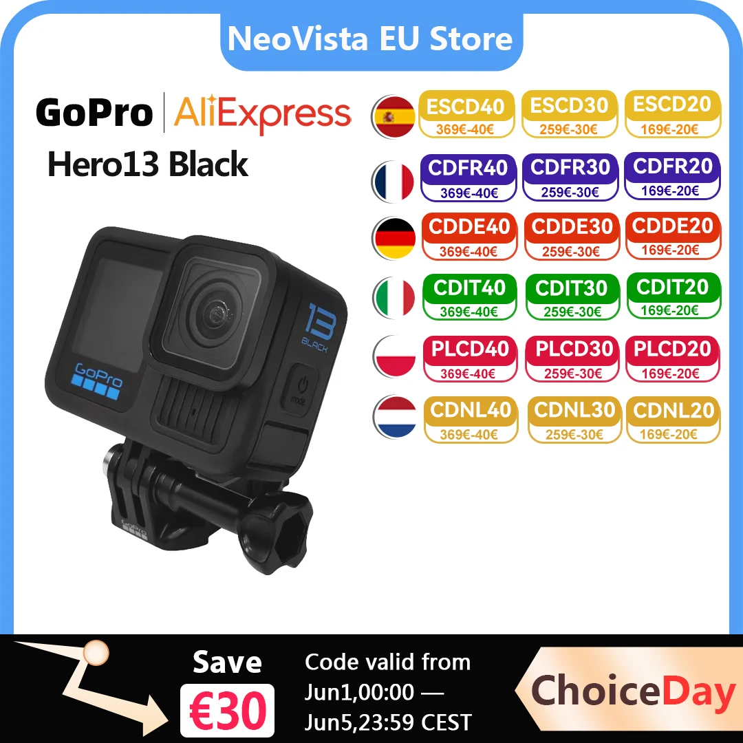 【 Eu stock 】 gopro hero 13 schwarze sport kamera wasserdicht und anti shake radfahren 5,3 k video