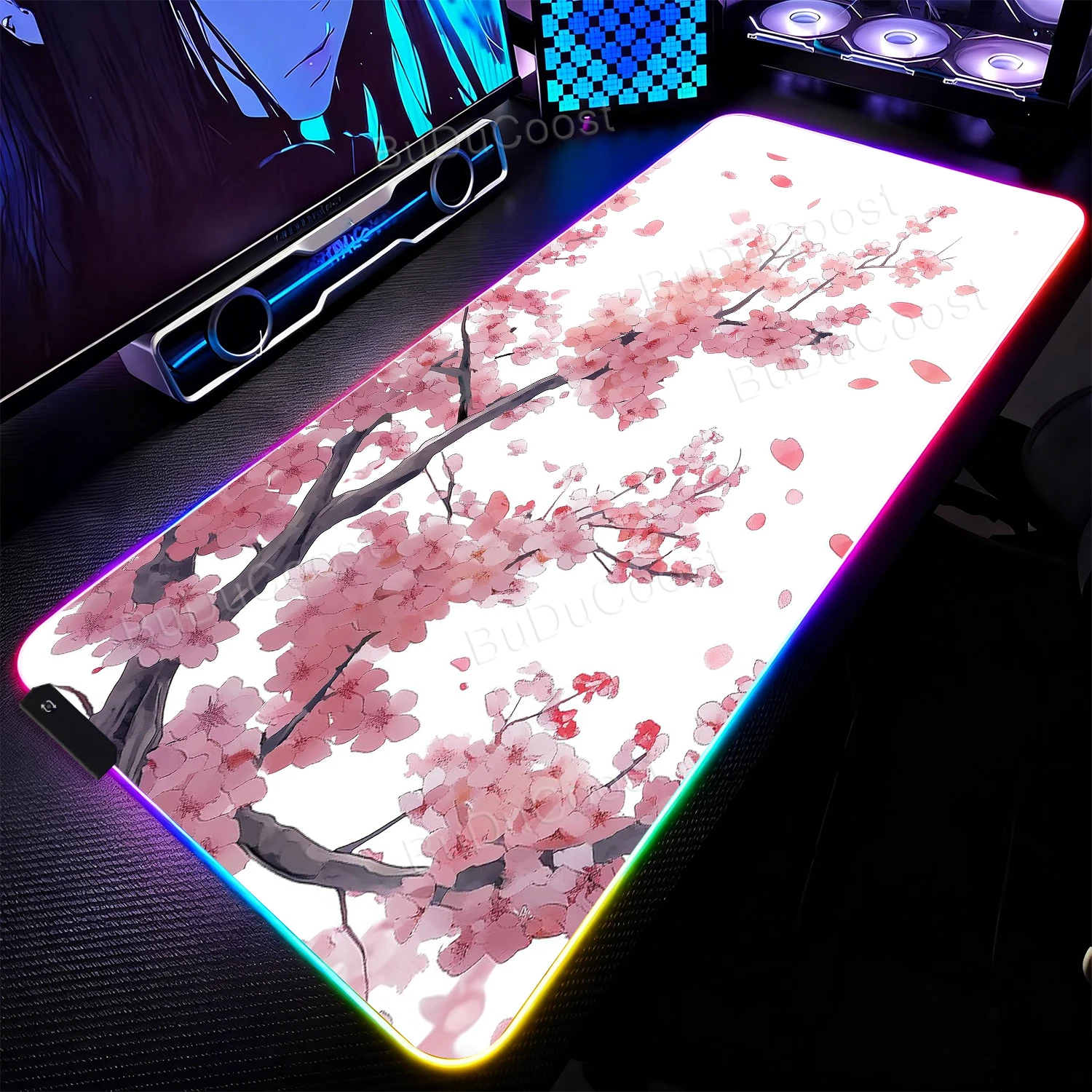 

Desktops Oriental Cherry RGB Mause Pad Gaming Setup Accessories Computer Mat Mousepad PC Gamer Keyboard Extended Desk Mouse Mats