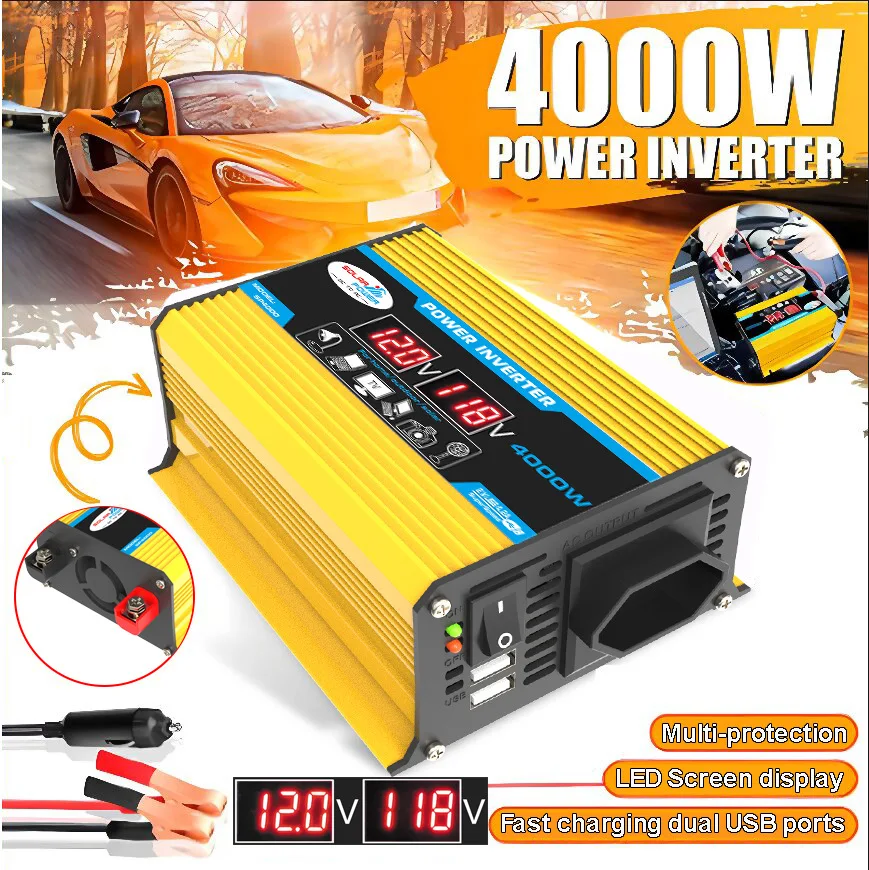 Inverter 300W12V-220V/110V Voltage Converter LED Dual USB Electrical Equipment & Supplies Power