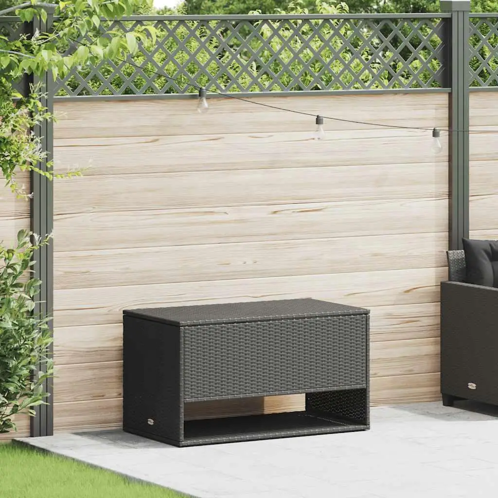 

Black PE Rattan Cushion Box Outdoor Storage with Powder Coated Steel Frame and Durable Polyester Cover