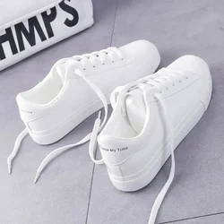 Fashion Shoes Women's Vulcanize 2024 New in Casual Classic Solid Color PU Leather Shoes Woman Casual White Shoes Sneakers