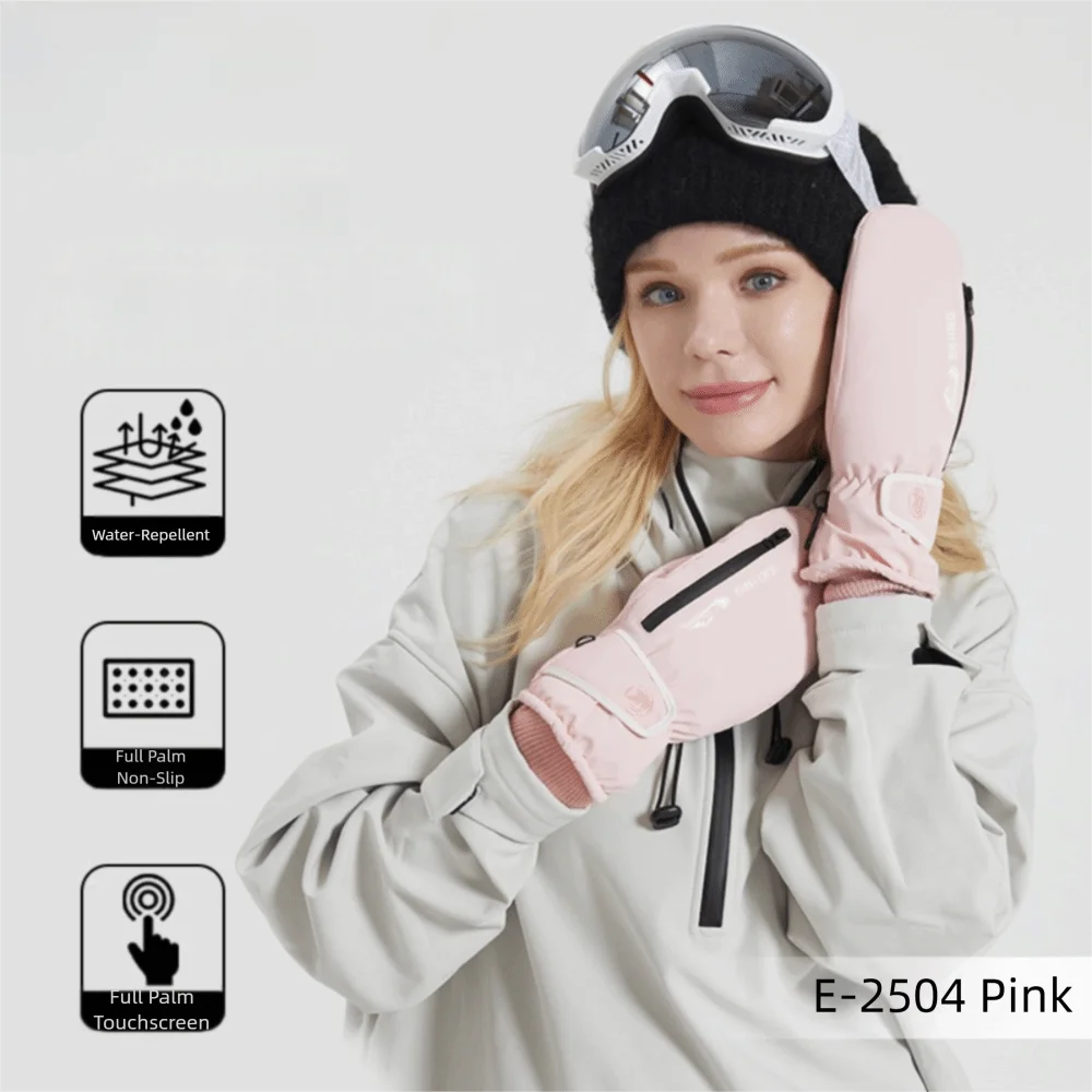 

Thermal Winter Skiing Gloves Thick Waterproof Snowmobile Mittens Touch Screen with Storage Layer Snowboarding Gloves Unisex