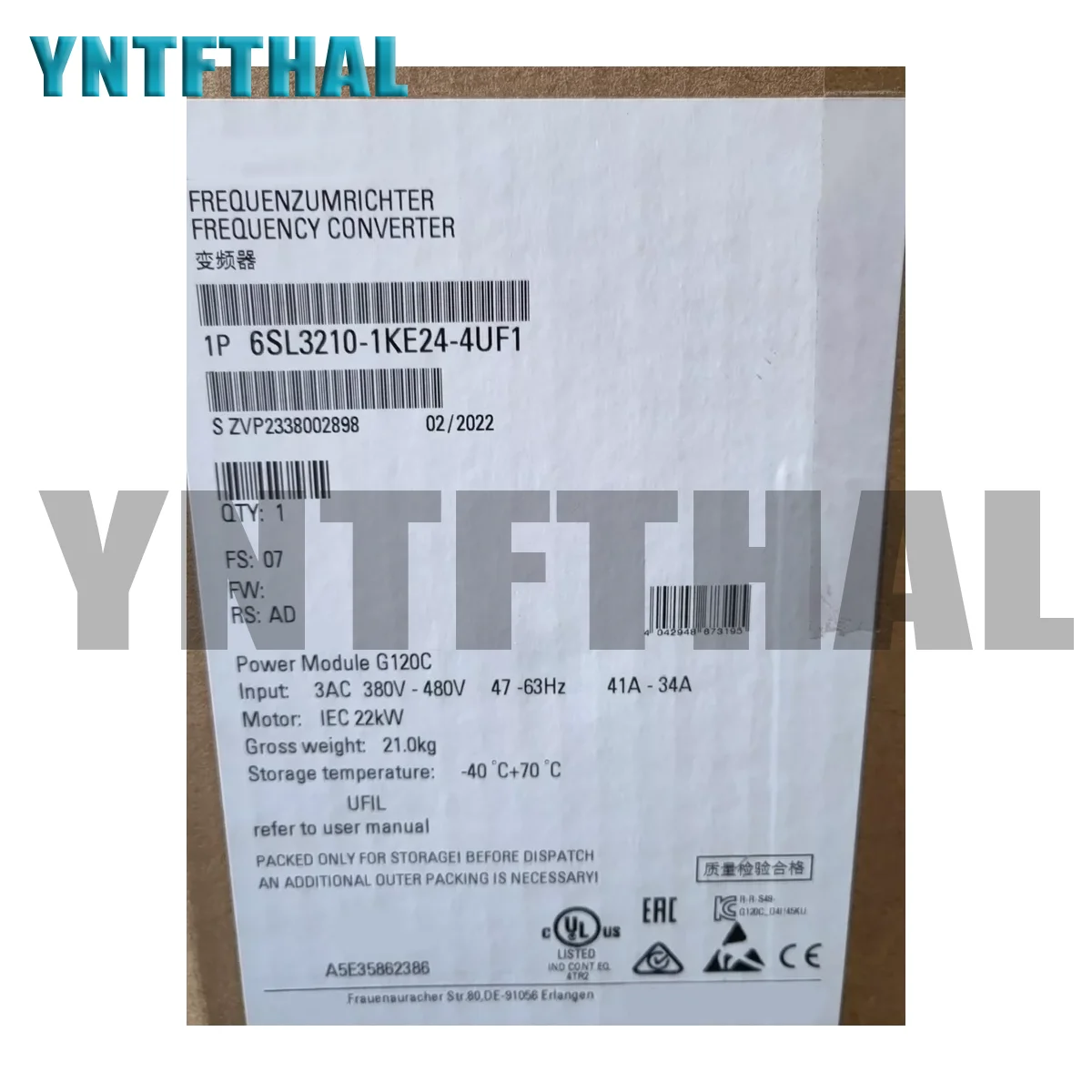 

New Original 6SL3210-1KE24-4UF1 6SL3210-1KE26-0UF1 Frequency Changer