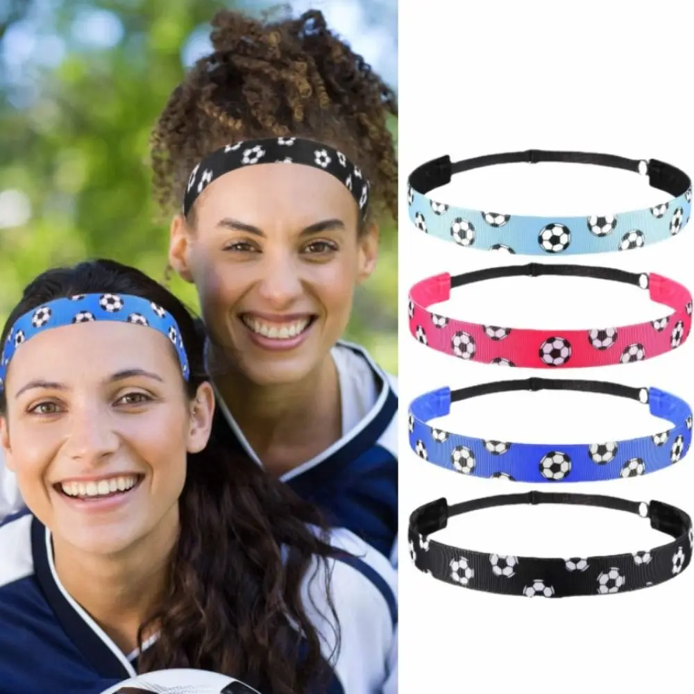

1pcs New No Slip Football Headband Stretch Elastic Adjustable Yoga Hair Band Football Printed Sports Sweatband Girls