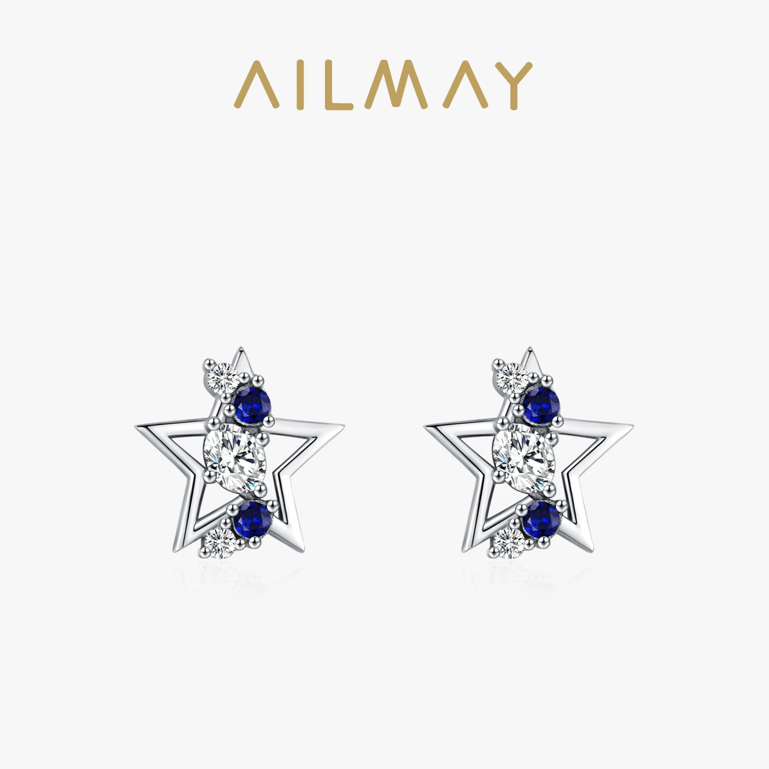 

Ailmay Trendy 925 Sterling Silver Star Earrings For Women Zircon Fashion Korean Earrings Engagement Elegant Jewelry