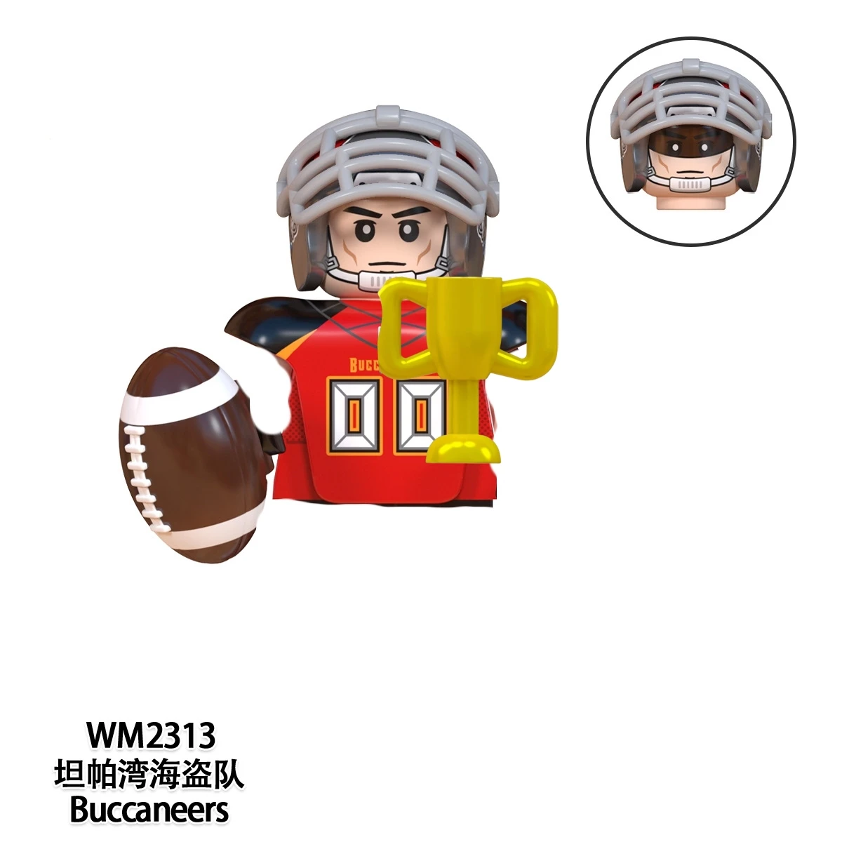 Modell-Bausteine für American Football Stars, Sport-Rugby-Spieler, Helm, Trophäe, Mini-Actionfiguren, Spielzeug für Geburtstagsgeschenke, Kinder