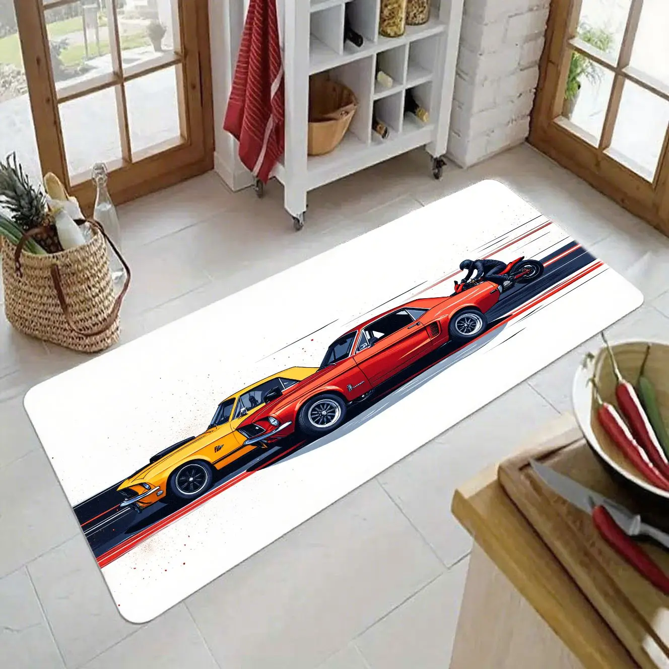 

MatMuse Vintage Car & Motorcycle Race Soft Diatomaceous Earth Mat Floor mats Non-Slip Quick-Drying Entrance Living Room Carpet