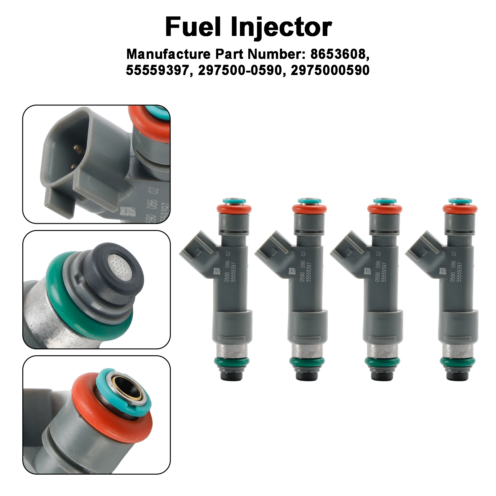 4 Stück Einspritzdüse 55559397   Passend für SAAB 9-3 2.0L Turbo 2007-2011 8653608