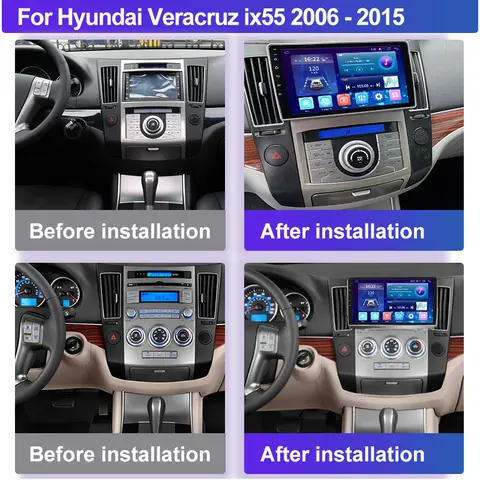 현대 베라 크루즈 ix55 2006 - 2015 자동차 스크린 라디오 안드로이드 12 Automotivo 멀티미디어 스크린 스테레오 Carplay 네비게이션 플레이어