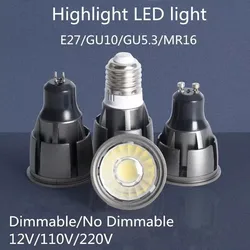 Super Bright Dimmable GU10 / GU5.3 / E27 / MR16 COB 6W 9W 12W LED Bulb Lamp 85-265V 12V Spotlight Warm White / Cold White LED L