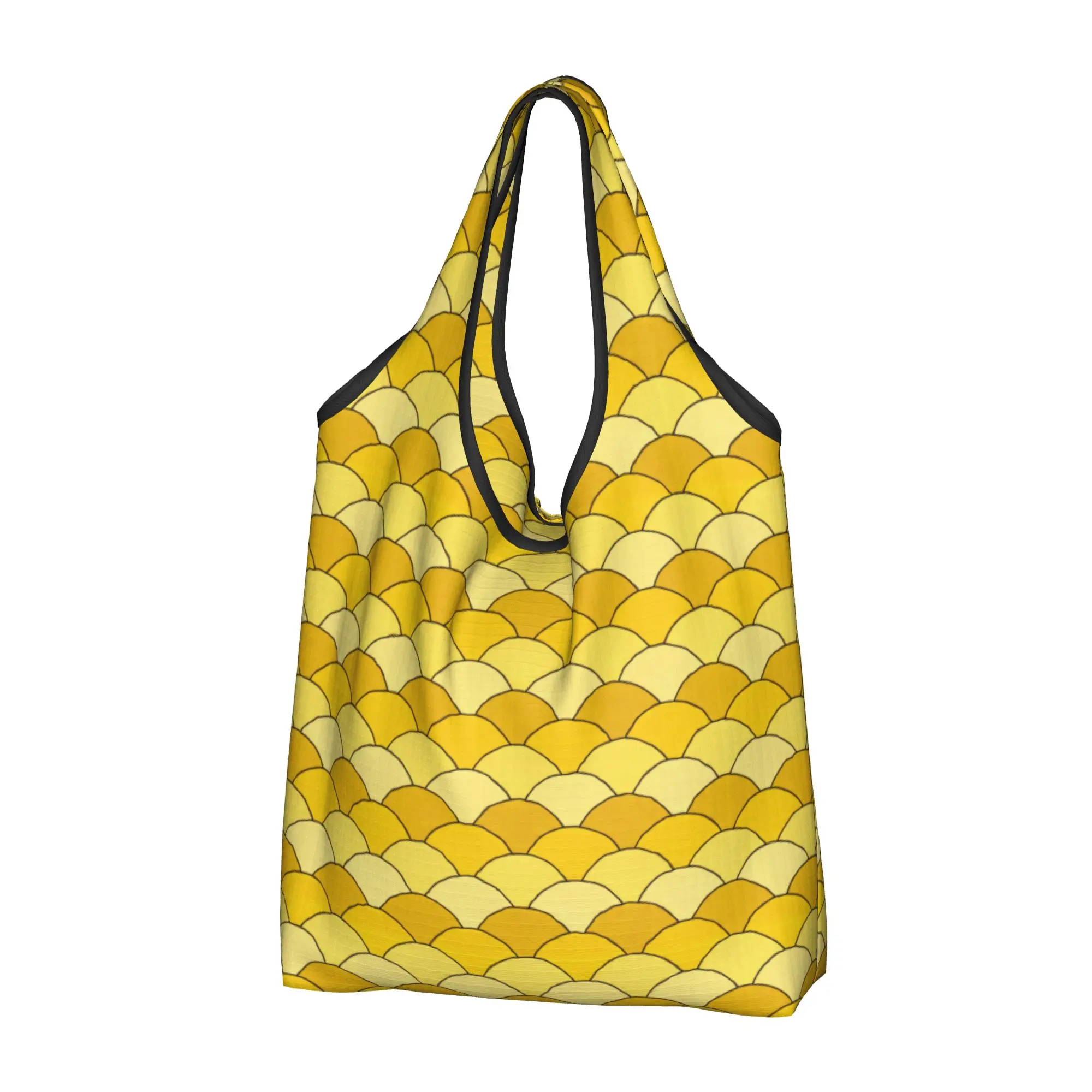 S-Seigaiha Geometric Scallop Fish Scale Japane  Grocery Shopping Tote Bag Women Cute  Shoulder Shopper Bag Big Capacity Handbag
