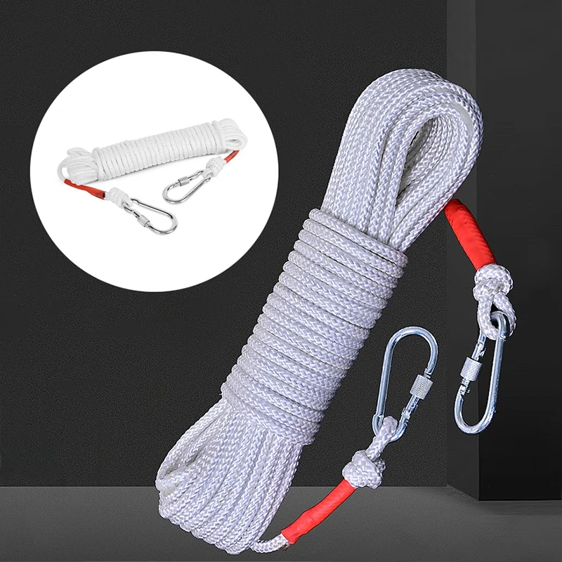 

20m Climbing Rope 8mm Hanging String White Clothes Drying Rope with Steel Wire Core Windproof Clothes Drying Rope for Outdoor