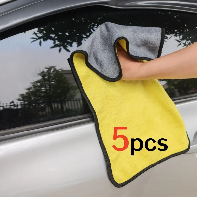 1/3/5Pcs Microfiber Cleaning Towel Car Cleaning Cloths Professional Detailing Car Drying Microfiber Towel Wash Towel Accessories