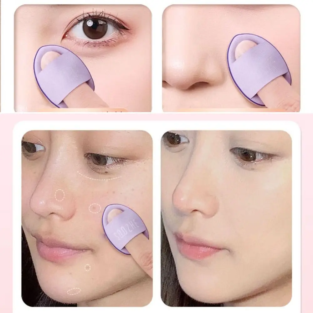 6/10 pezzi mini cuscini per dita spugna mista sottile a doppio uso soffio cosmetico riutilizzabile con scatola di immagazzinaggio strumento per trucco fondotinta liquido