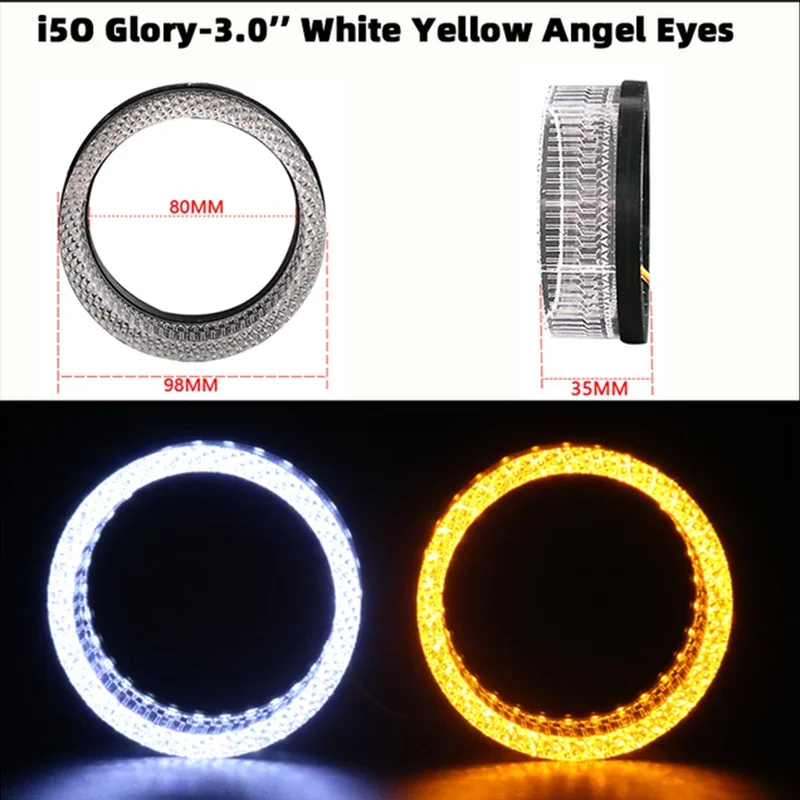 LKA 2.5 Inch 3.0 Inch Led Angel Eyes Bi Xenon Projector Lenses for Headlights Car Lights Turn Signal Lights Car Accessories