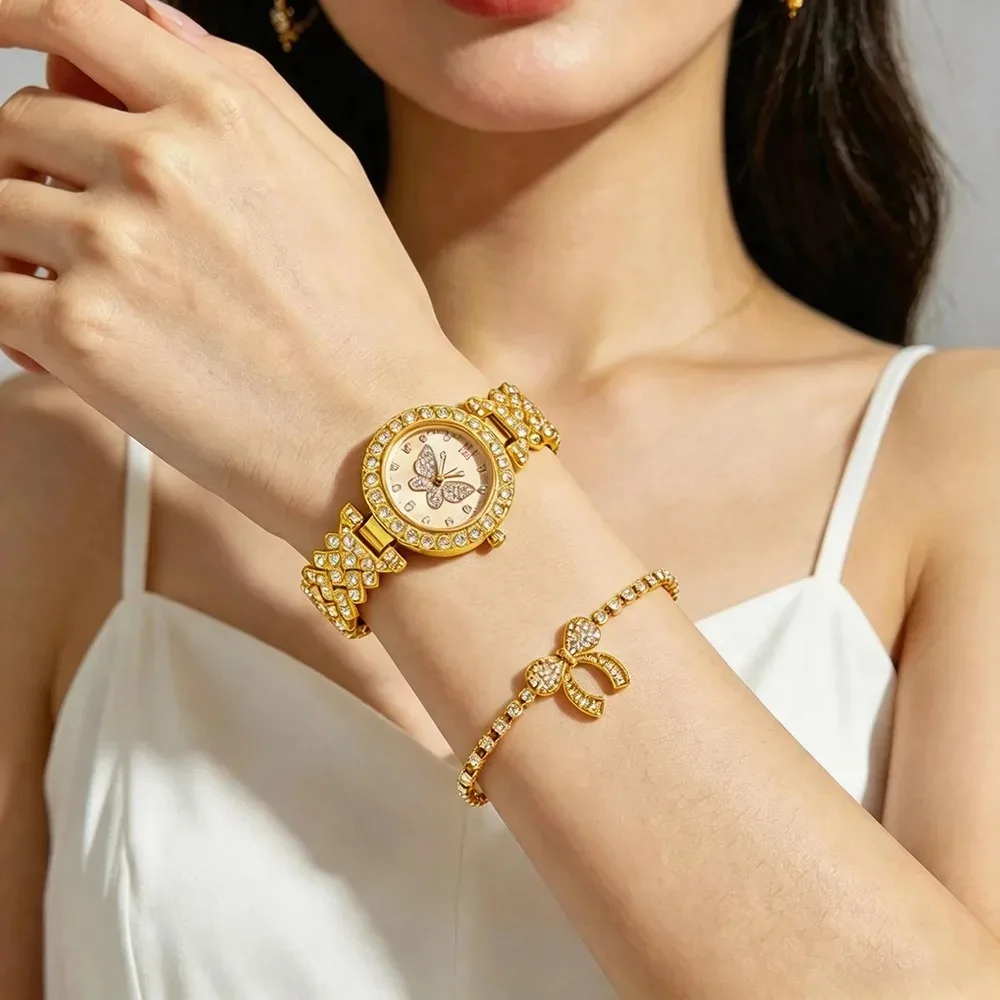 2Pc Trendy Latest Elegant And Fashionable Quartz Watch, Ideal Gift For Friends And Family On Valentine's Day, Easter, Birthdays