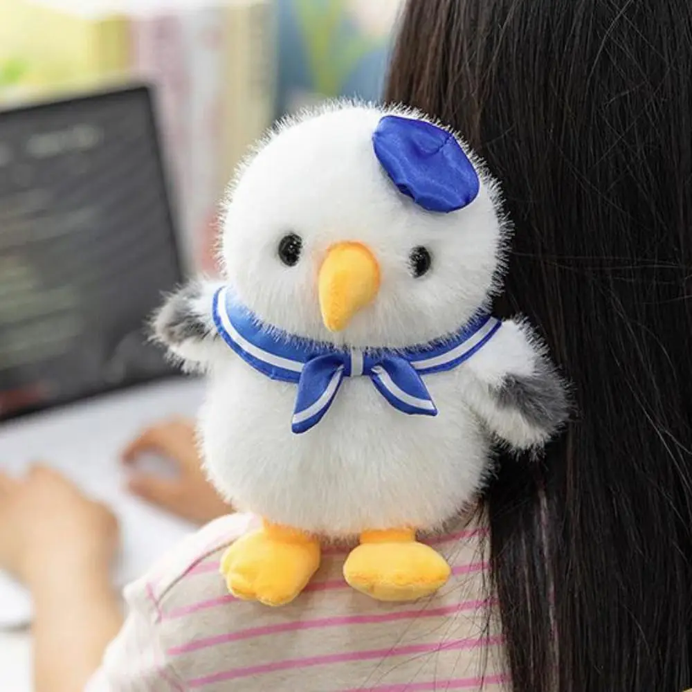 Interactive Simulation Seagull Plush Keychain Collection Comfortable Seagull Doll Stuffed Toys Cartoon Handmade