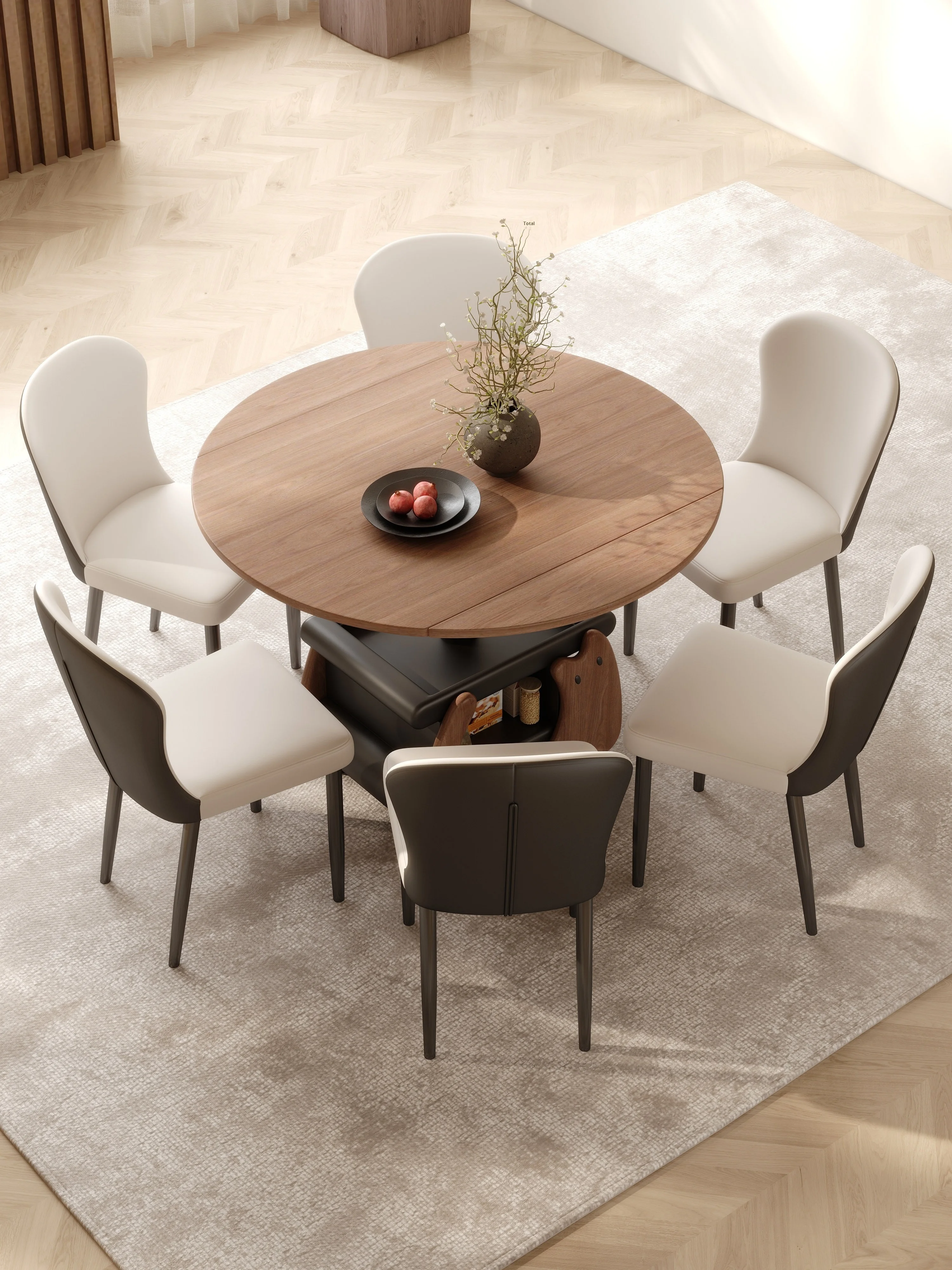 

Cat Shaped Lift Coffee Table Foldable 360 Casters Brake Storage Walnut Veneer Multifunctional For Small Living Room Dining Desk