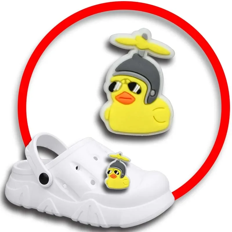 Dijes de zapatos de pato para Crocs, sandalias, alfileres de zuecos, decoraciones de zapatos, accesorio para hombres, niños, niñas, niños, accesorios para zapatos