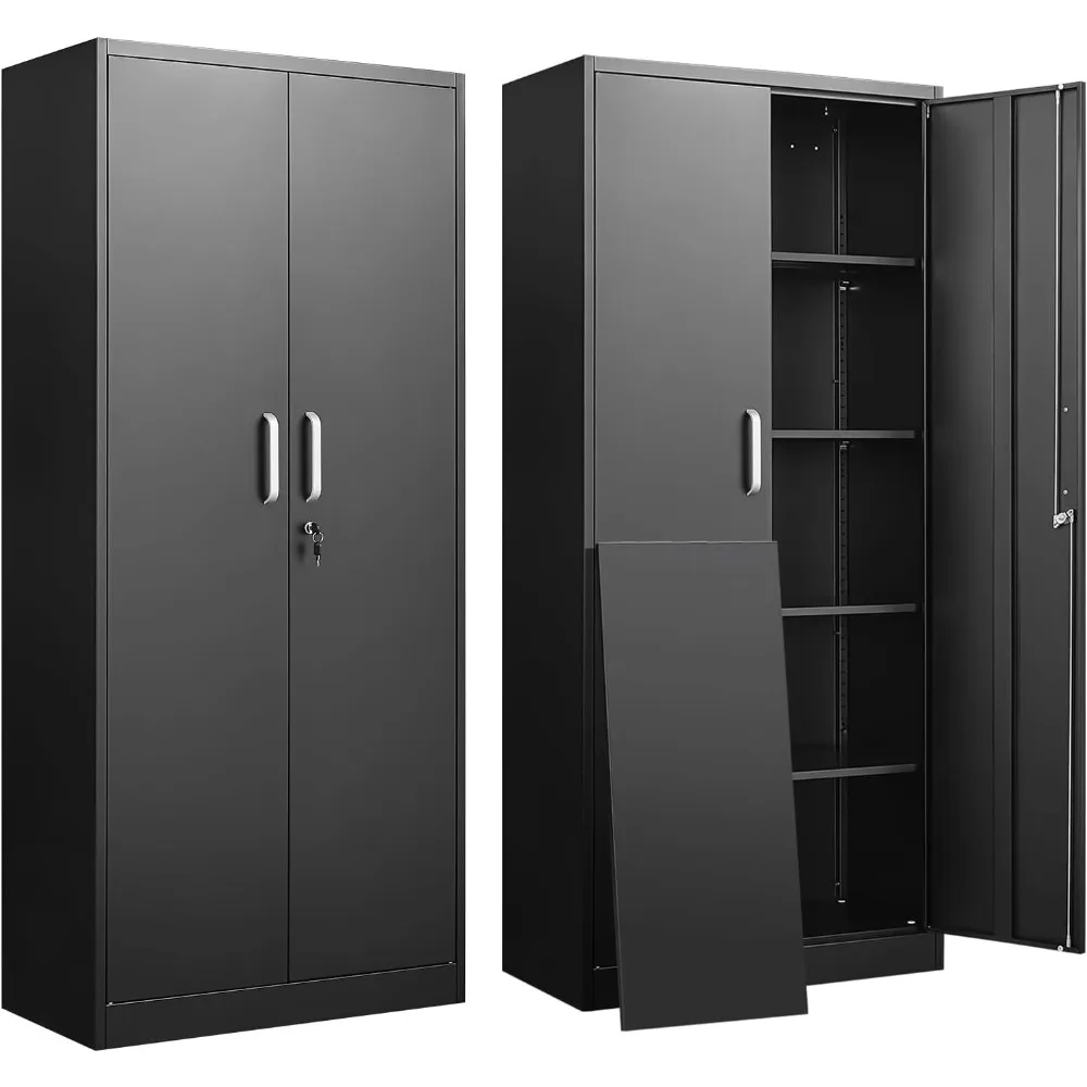 

Garage Storage Cabinet with Doors and Shelves, Metal Storage Cabinet