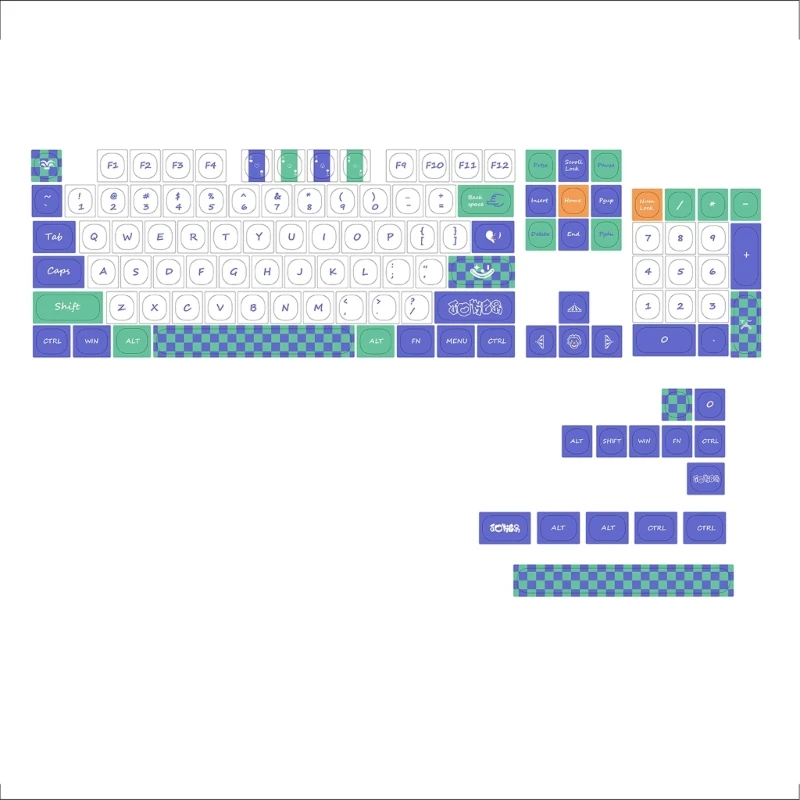 

Clown Theme Keycap Set Heat Sublimated Print For Mechanical Keyboards Keycap 601B