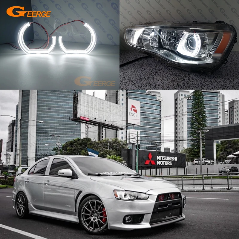 Geerge For Mitsubishi Lancer X VIII 10 EVO 2007-2016 Ultra Bright DTM M4 Style Led Angel Eyes Kit Halo Rings Car Accessories