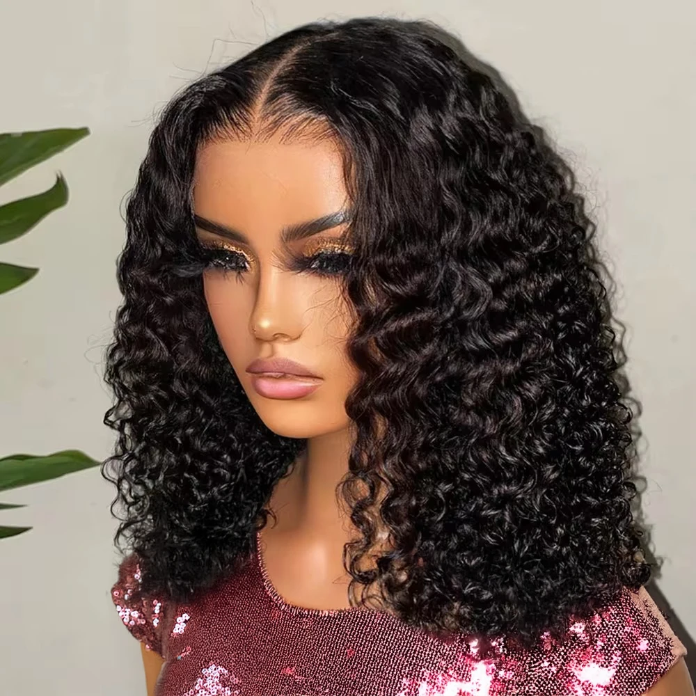 Deep Wave Frontal Wig 13x6 HD Lace Frontal Wig Curly Short Bob Wig Human Hair 13x4 7x5 Glueless Wig Human Hair Ready To Wear Go
