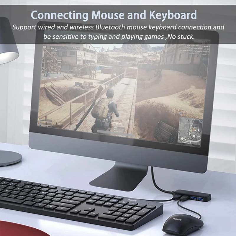 4 Ports USB Hub, USB 3.0 Hub USB Splitter USB Expander For Laptop, Flash Drive, HDD, Console, Printer, Camera,Keyboard image 5
