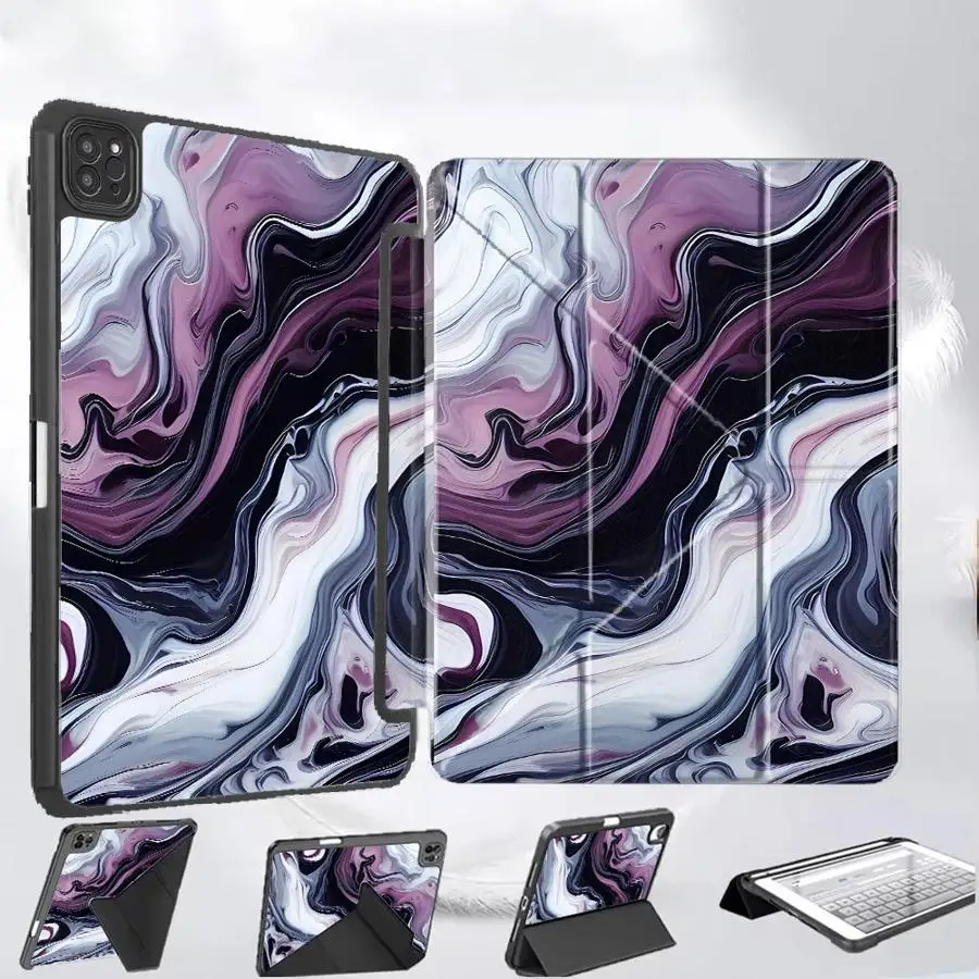 

Роскошный чехол-подставка из жидкого мрамора для планшетов iPad Mini 6, 7, Pro 11, 10, 9, 8, 7, 12.9 дюймов, Air 4, 5, M3, M2, M4, 11 дюймов Pro