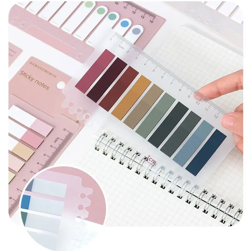 200 Sheets Sticky Notes Stationery Set Stationery Posted for Books It Memo Pad Bookmark Adhesive Notepad Sticky Tabs Kawaii