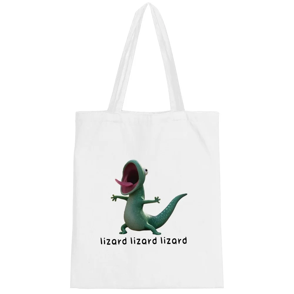 Lizard tote bag einkaufstasche torba na zakupy canvas  shopper y2k woman