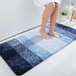 Olanly Shower Rug Non-Slip Bath Mat Super Absorbent Luxury Bathroom Carpet Soft Microfiber Foot Rug Floor Bedroom Home Stone Rug