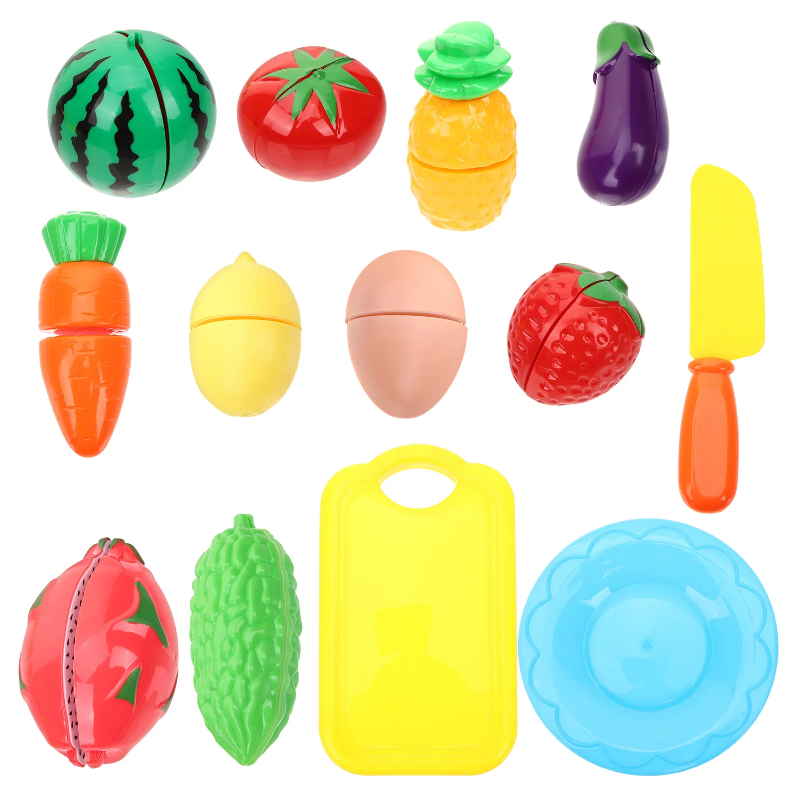 13 stuks Pretend Kitchen Play Food Cutting Set Simulatie Fruit Groenten Educatieve Cognitieve Benodigdheden Speelvoedsel