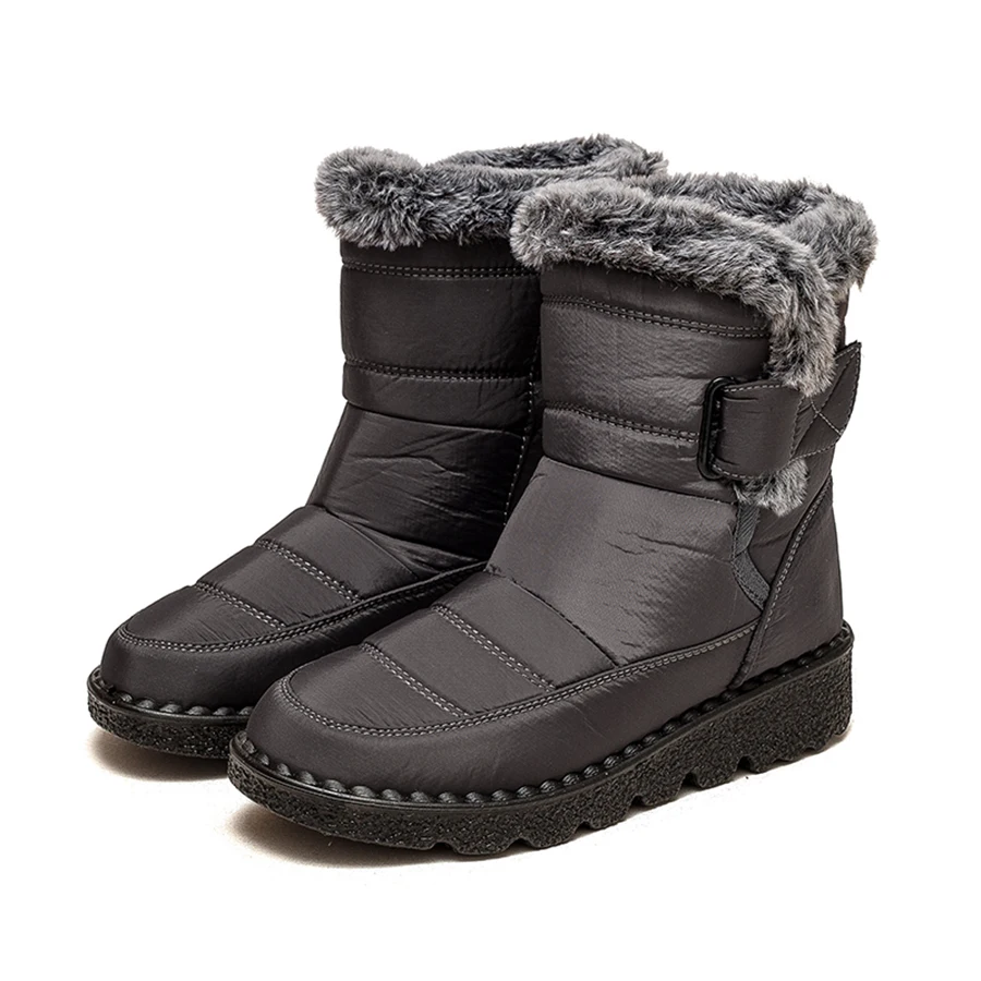 Bottes de neige mi-hautes pour femmes, chaussures à plateforme pour dames, monochromes, décontractées, tendance, hiver, 2025