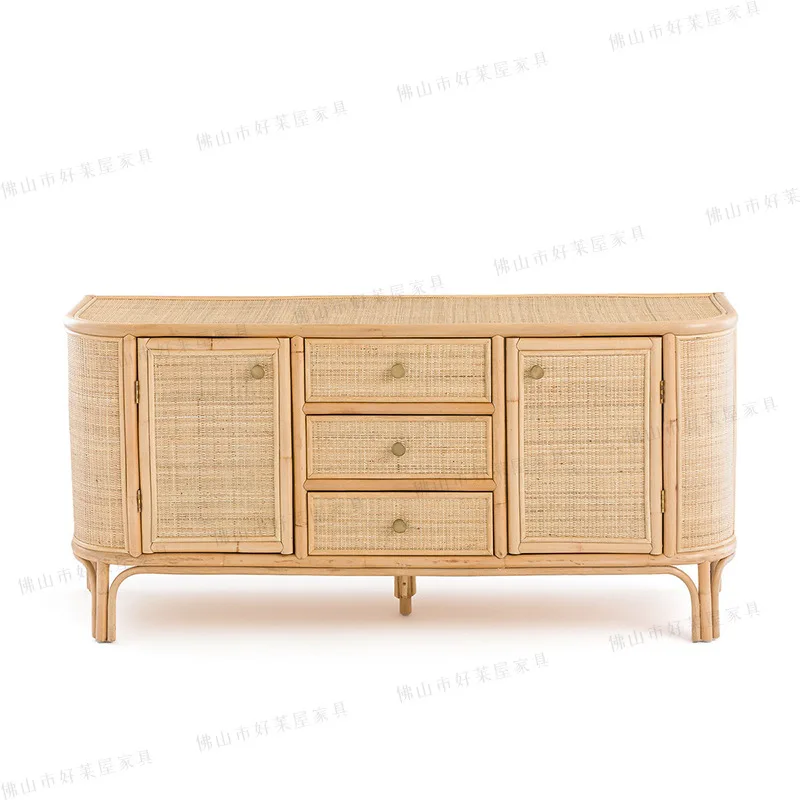 

Rattan side cabinet ins B & B Multifunctional Storage side Japanese home