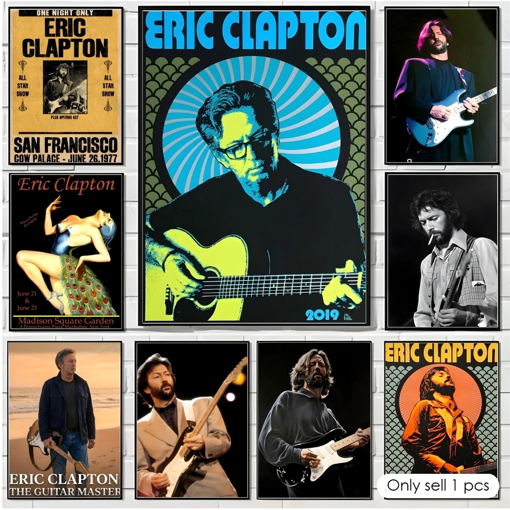 Band Eric C-Clapton Poster Decorative Wall Art Stickers Mural Photo Print for Home Living Room Hallway Decor