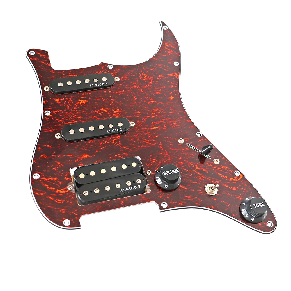 SSH Pickguard with Alnico 5 Guitar Pickup with Coil Splitting Loaded Prewired Scratchplate 500K Big Pot Assembly Guitar Parts