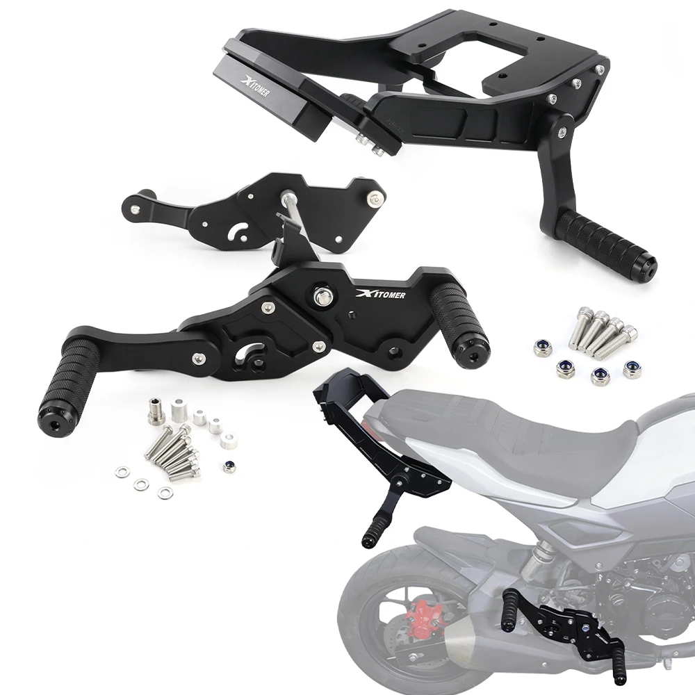 

For Honda Grom 125 MSX125 2016-2020 Motorcycle Rearsets & Adjustable Sub Cage with scrape bars Peg Support Stunt and 12 o'clock
