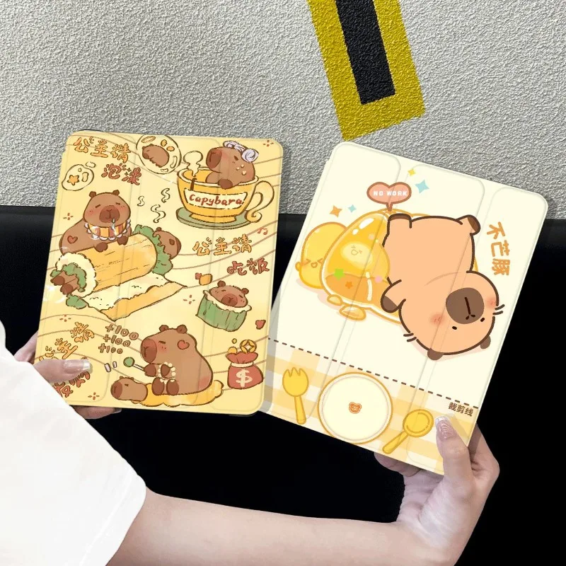 Pencil Case for IPad Air 5th Generation Case Air 2/3 10.5 Pro 11 2nd 3rd 4th for Samsung Tab S7 S8 S9 11 Plus Ins Style Capybara