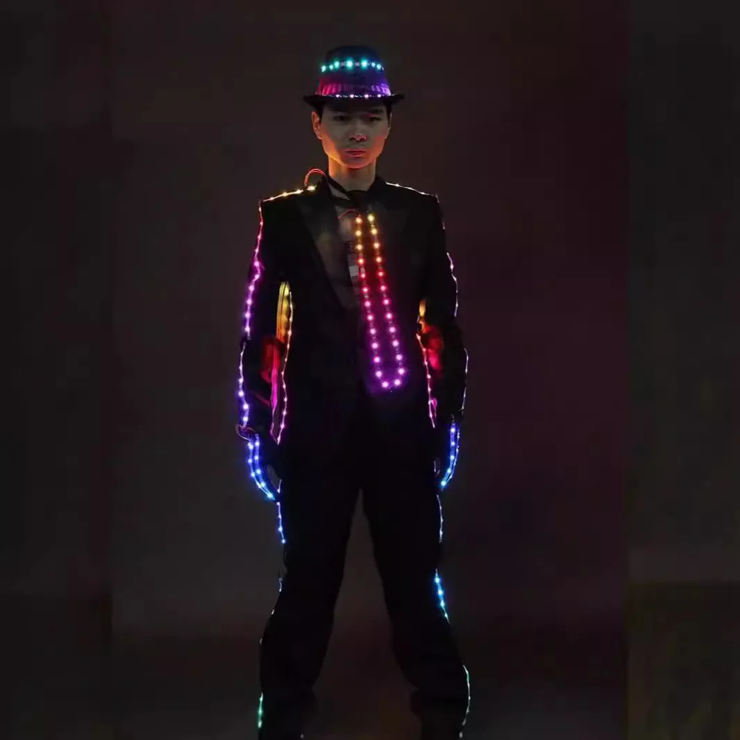 

Световой костюм, модель костюма, бар, КТВ, зарядная модель, белый свет, взрывная вспышка, светодиодная светящаяся одежда, тренд для ролевых игр