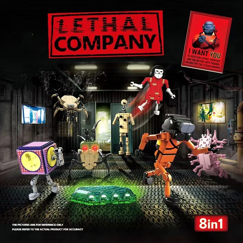 MOC Game Lethal Company Crewmate Brickheadz Building Block Fatal Company Crew characters Model Toys Bricks for Children