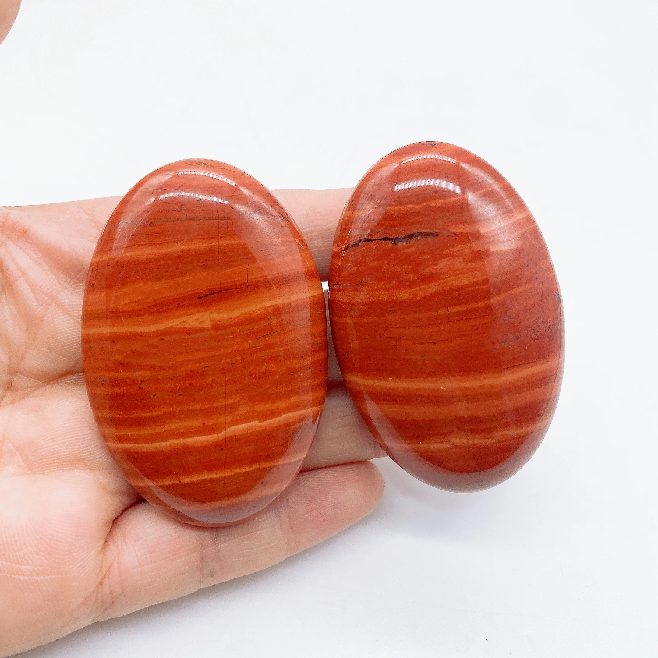 53*35mm Natural Red Jasper Pocket Palm Stone Energy Gemstone Reiki Crystal Healing Eliminating fatigue Gift Mineral  Home Decor