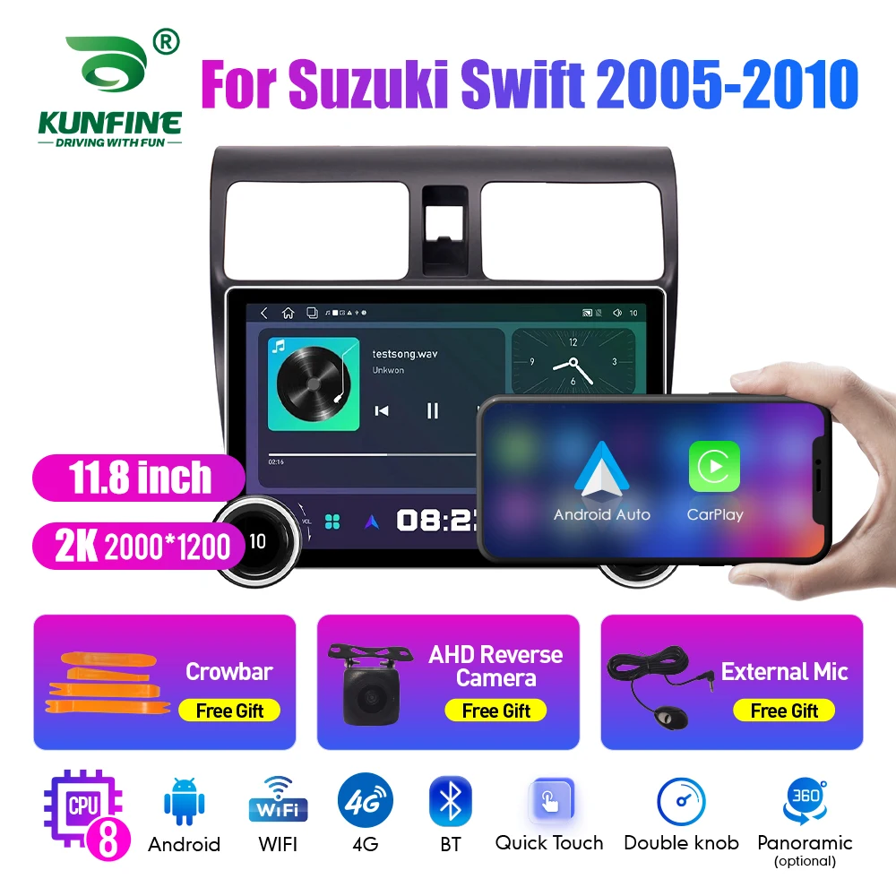 

11.8 Inch 2K Double Knobs 2 Din Car Radio For Honda Swift 2005-2010 Car Radio DVD Multimedia Video Player Android Auto Carplay